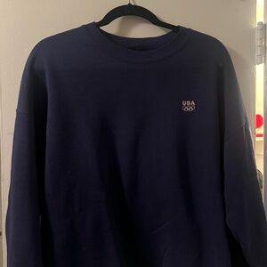jcpenney Navy Blue Crewneck Sweatshirt with Small USA Olympic Logo